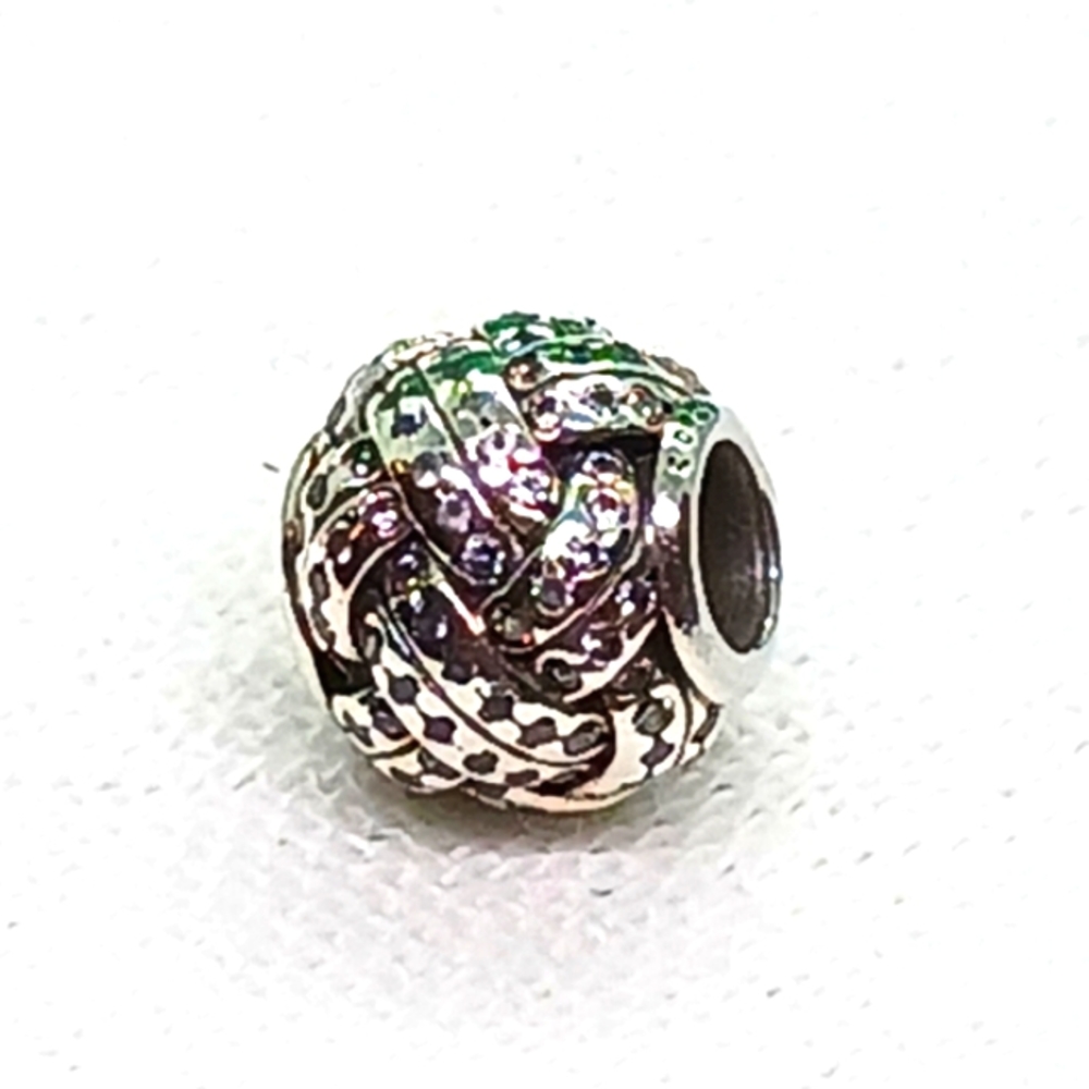 Pandora Sparkling Love Knot Sterling Silver Charm View 4
